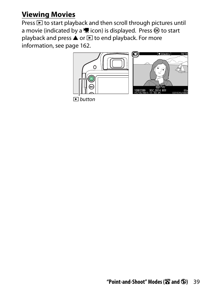 Viewing movies | Nikon D3300 User Manual | Page 59 / 392