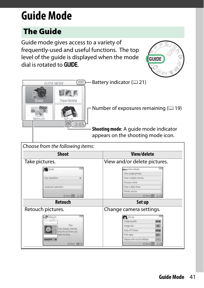 Guide mode, The guide | Nikon D3300 User Manual | Page 61 / 392