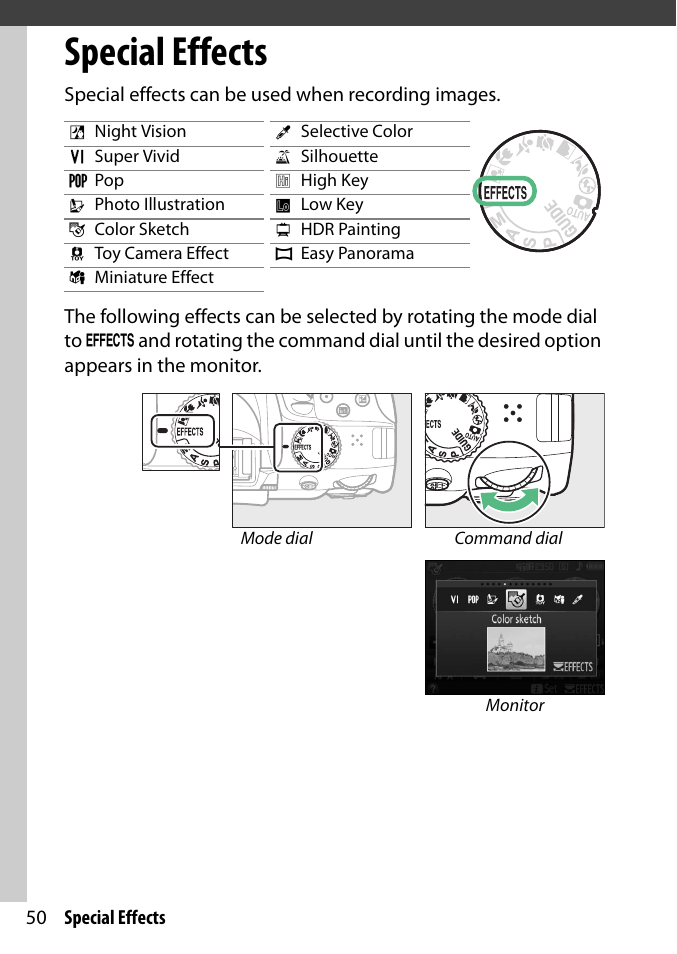 Special effects | Nikon D3300 User Manual | Page 70 / 392