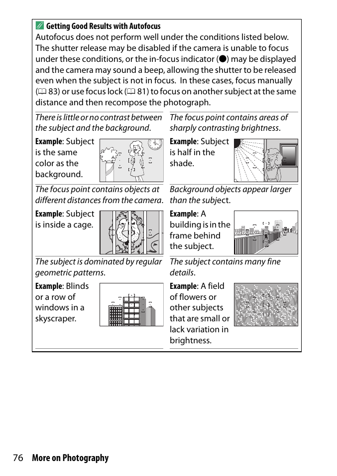 76 more on photography a | Nikon D3300 User Manual | Page 96 / 392