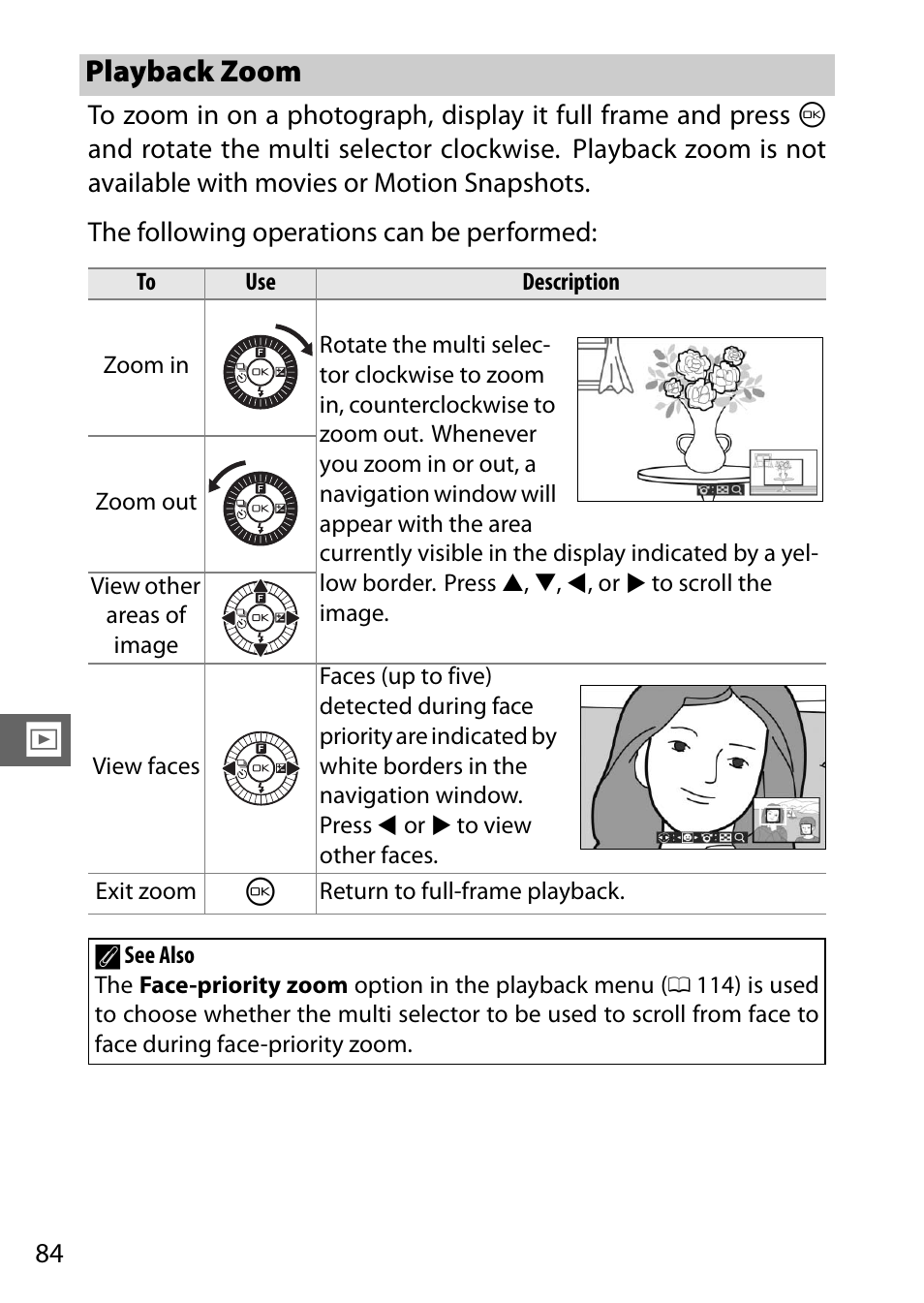 Playback zoom | Nikon J3 User Manual | Page 104 / 234