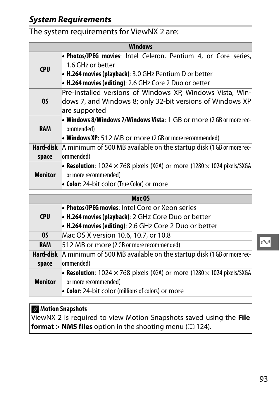 System requirements | Nikon J3 User Manual | Page 113 / 234