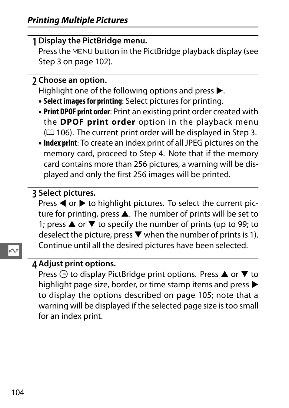 Printing multiple pictures | Nikon J3 User Manual | Page 124 / 234