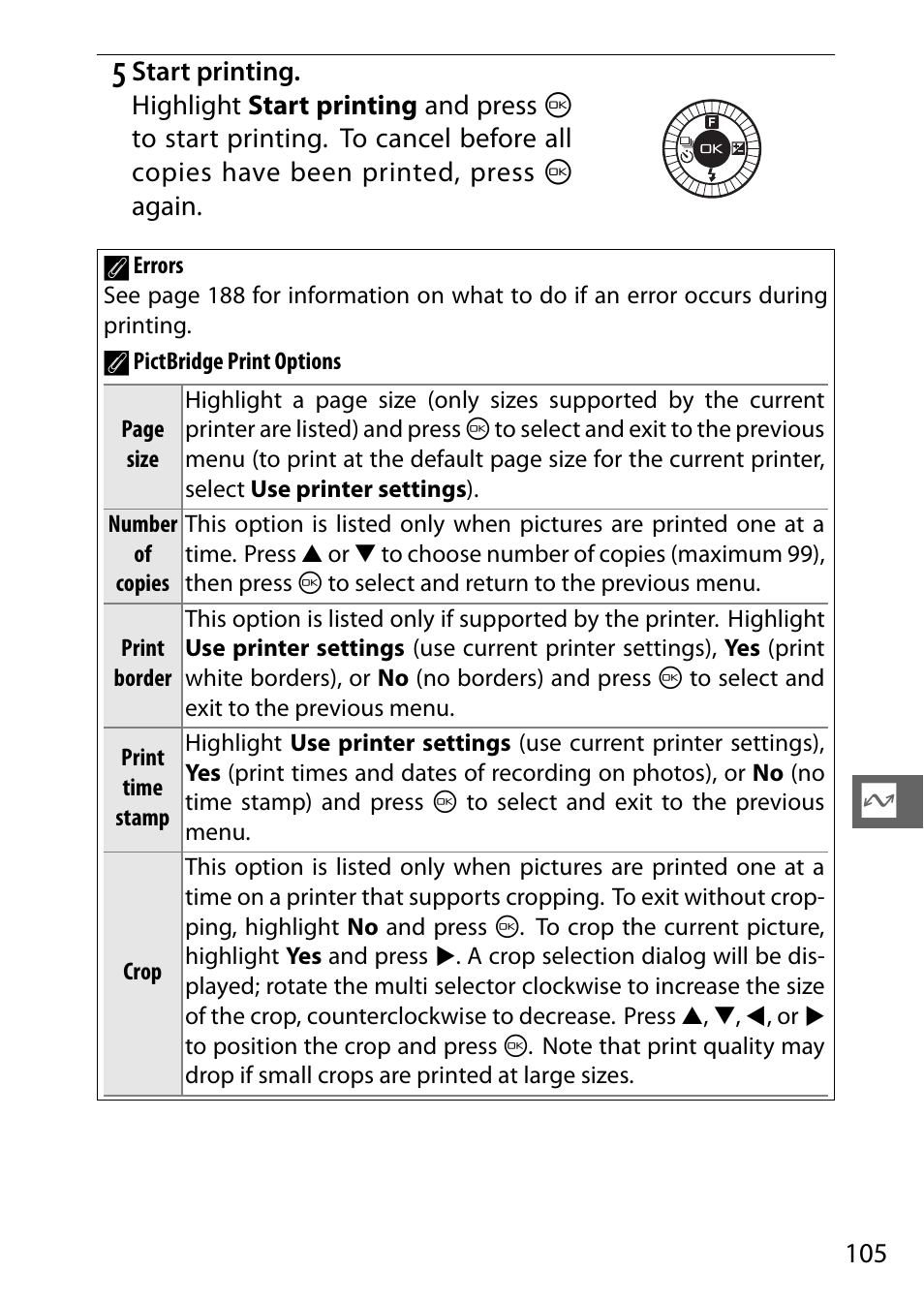 S (0 105). p, 105; note | Nikon J3 User Manual | Page 125 / 234