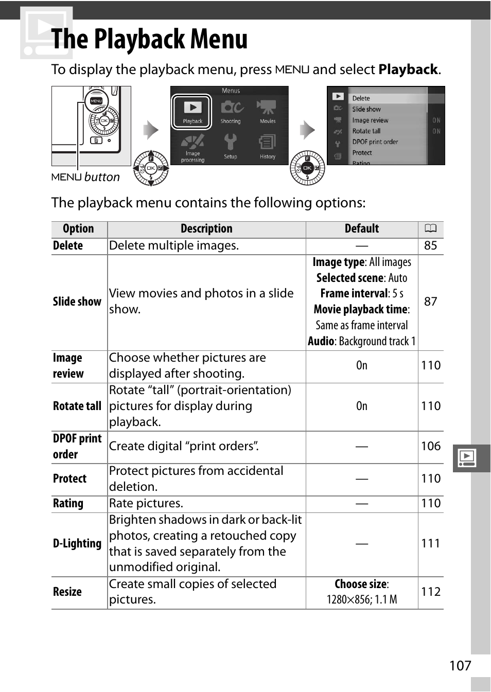 The playback menu | Nikon J3 User Manual | Page 127 / 234