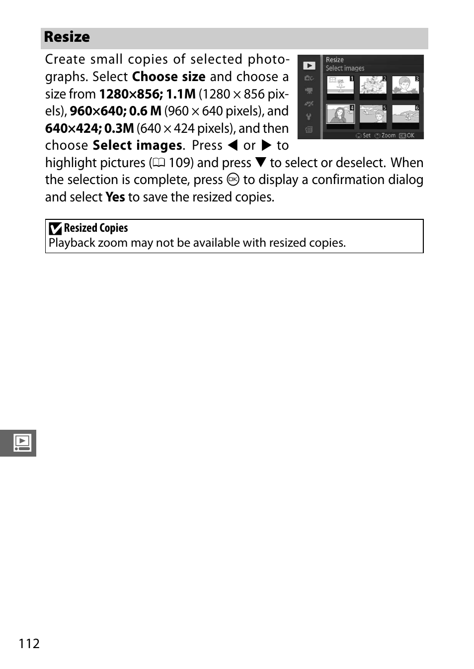 Resize | Nikon J3 User Manual | Page 132 / 234