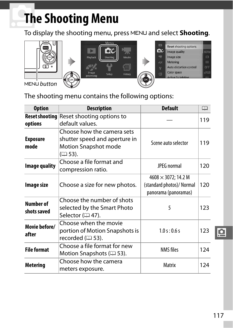 The shooting menu | Nikon J3 User Manual | Page 137 / 234