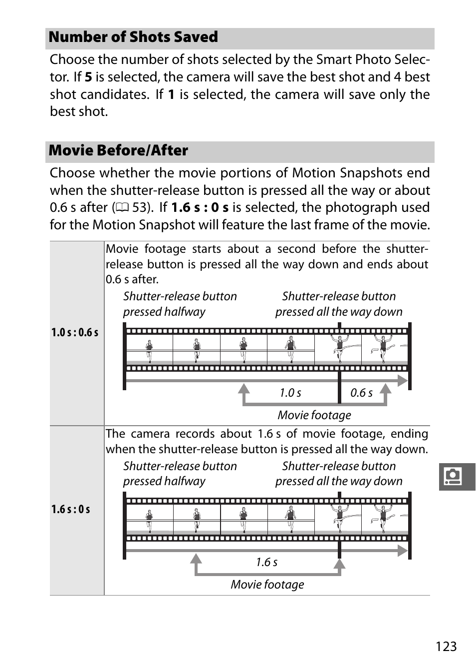 Number of shots saved, Movie before/after, Number of shots saved movie before/after | Nikon J3 User Manual | Page 143 / 234