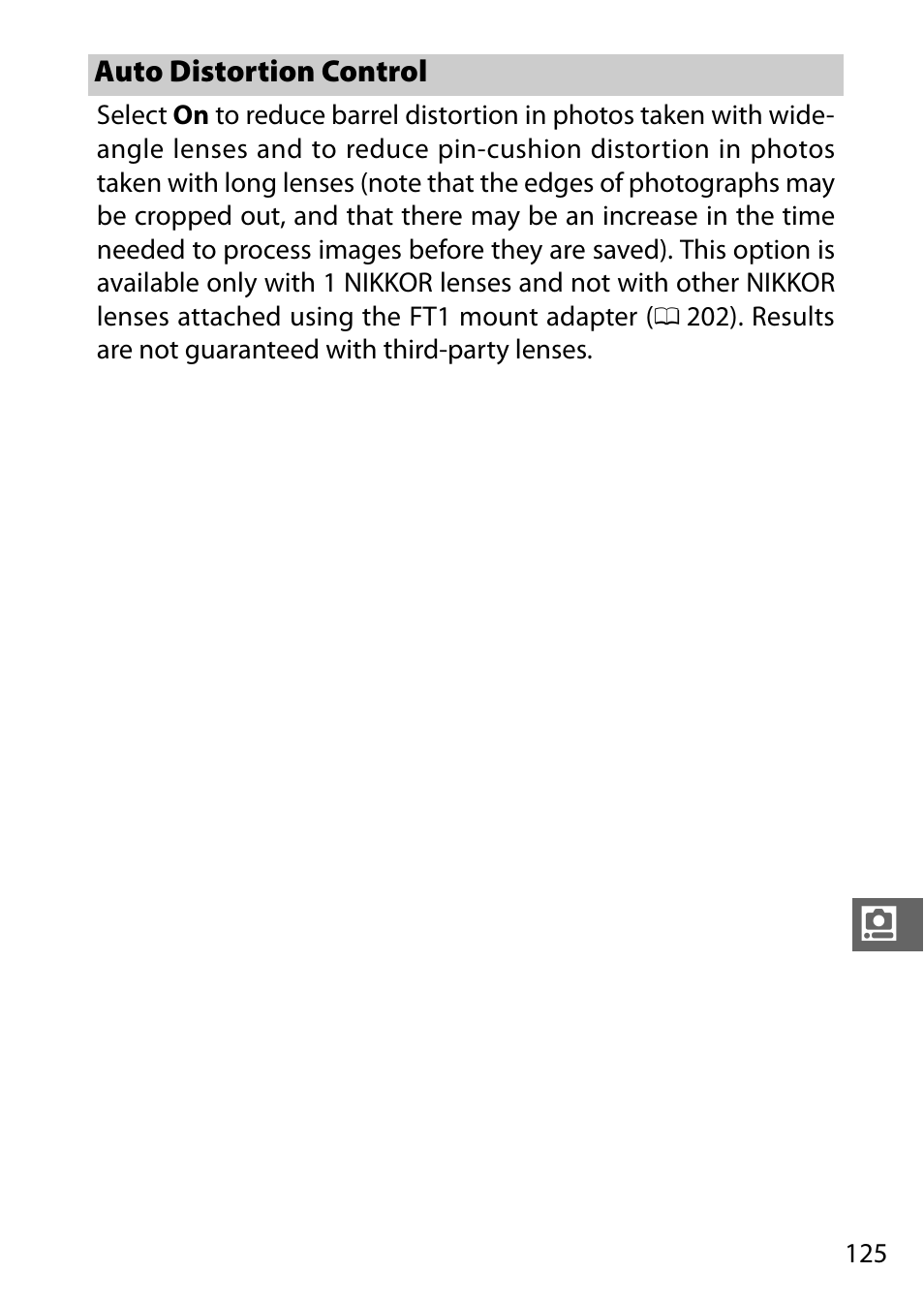 Auto distortion control | Nikon J3 User Manual | Page 145 / 234