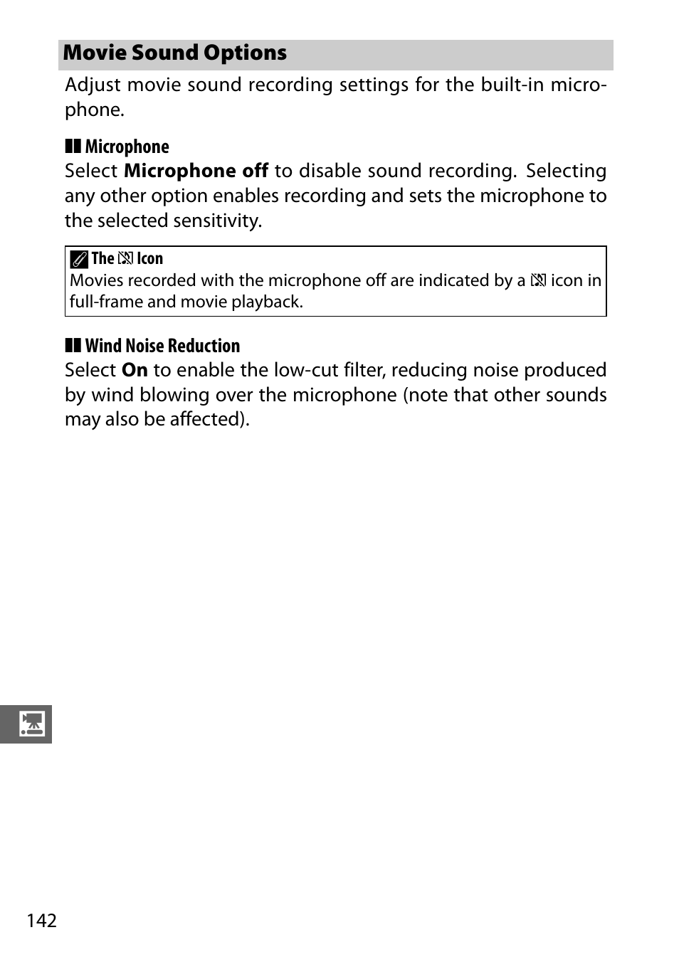 Movie sound options | Nikon J3 User Manual | Page 162 / 234