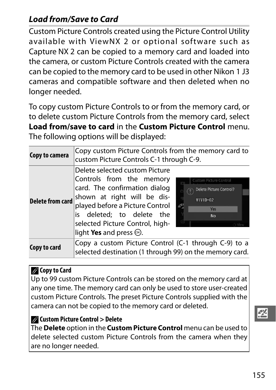 Load from/save to card | Nikon J3 User Manual | Page 175 / 234