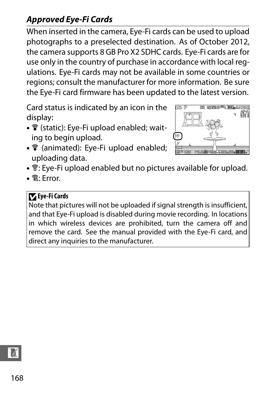 Approved eye-fi cards | Nikon J3 User Manual | Page 188 / 234