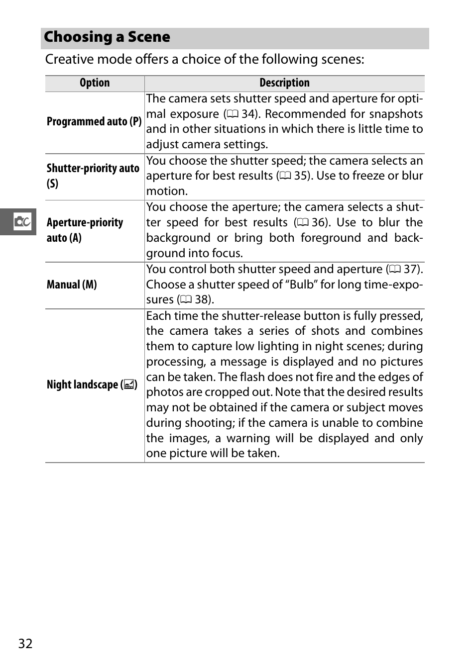Choosing a scene | Nikon J3 User Manual | Page 52 / 234