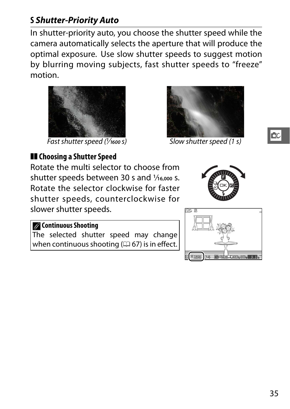 S shutter-priority auto, Shutter-priority auto, Esults | Sshutter-priority auto | Nikon J3 User Manual | Page 55 / 234