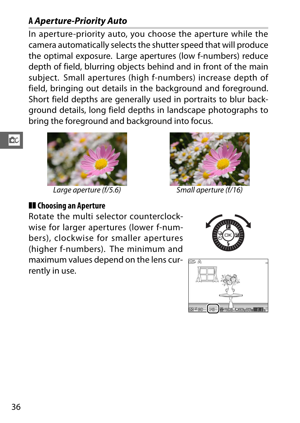 A aperture-priority auto, Aperture-priority auto | Nikon J3 User Manual | Page 56 / 234