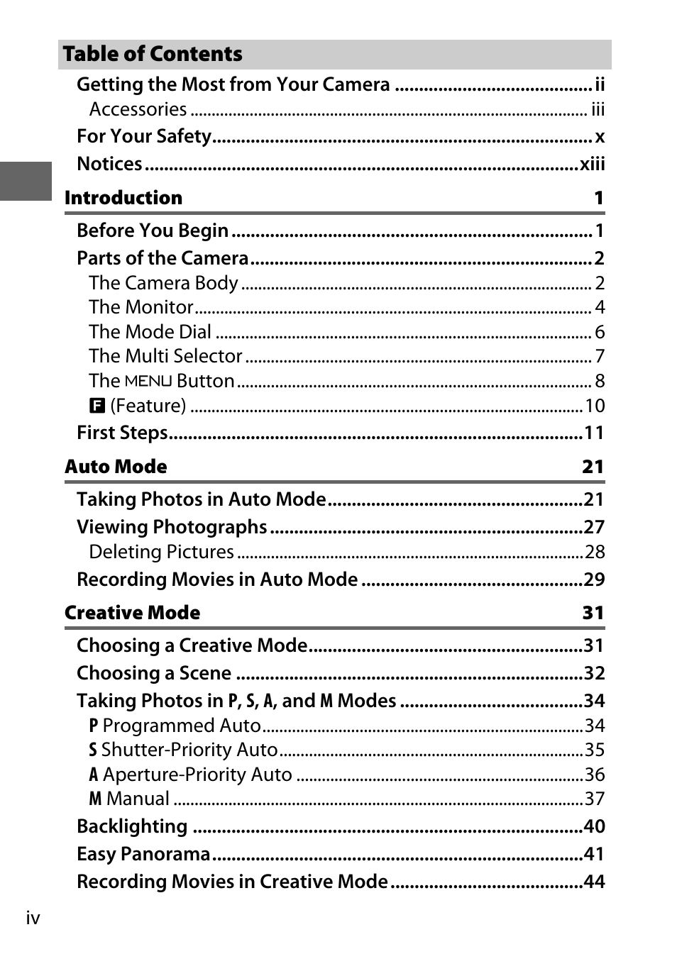 Nikon J3 User Manual | Page 6 / 234