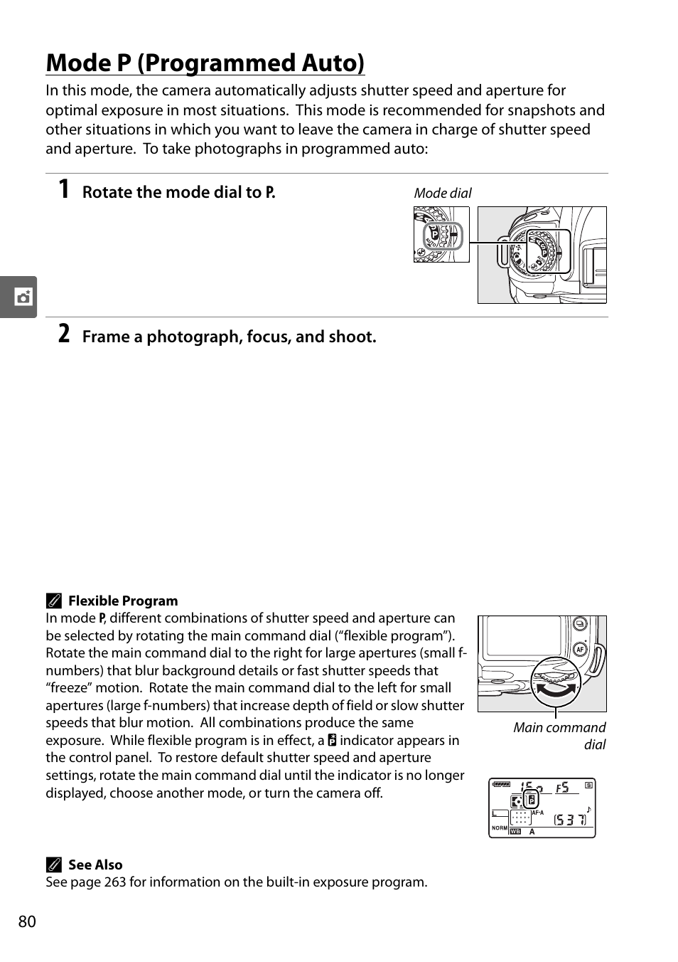 Mode p (programmed auto) | Nikon D90 User Manual | Page 100 / 300