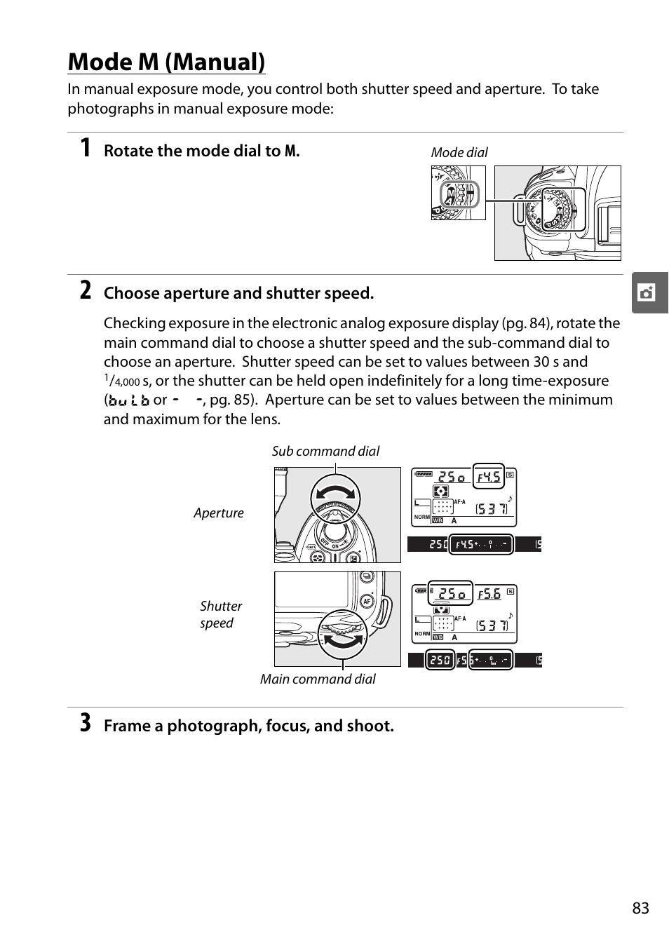 Mode m (manual) | Nikon D90 User Manual | Page 103 / 300