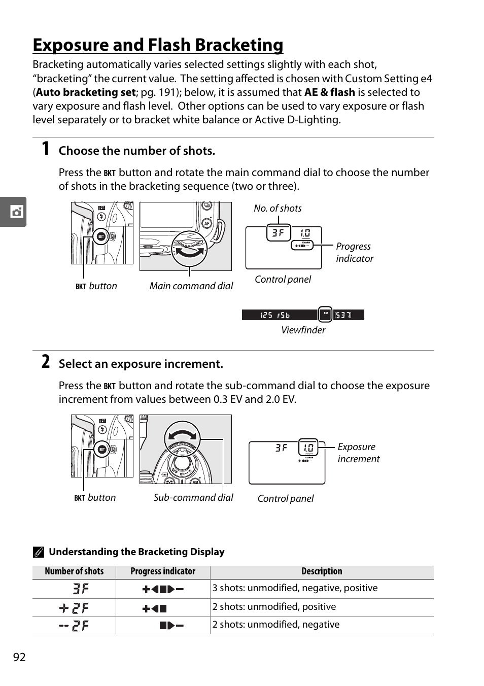 Exposure and flash bracketing | Nikon D90 User Manual | Page 112 / 300