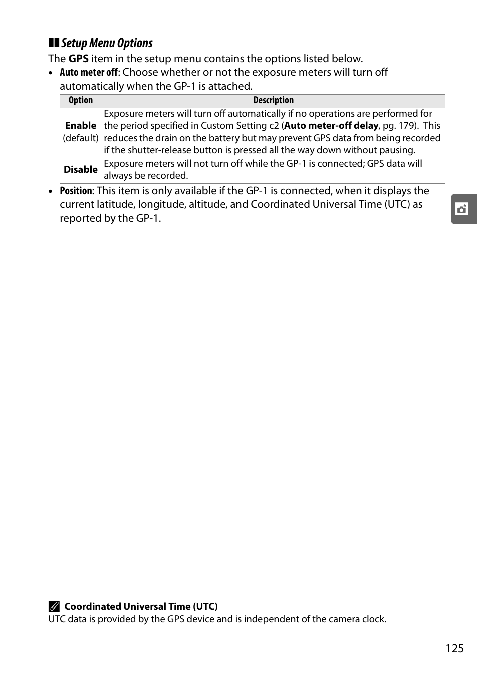 Setup menu options | Nikon D90 User Manual | Page 145 / 300