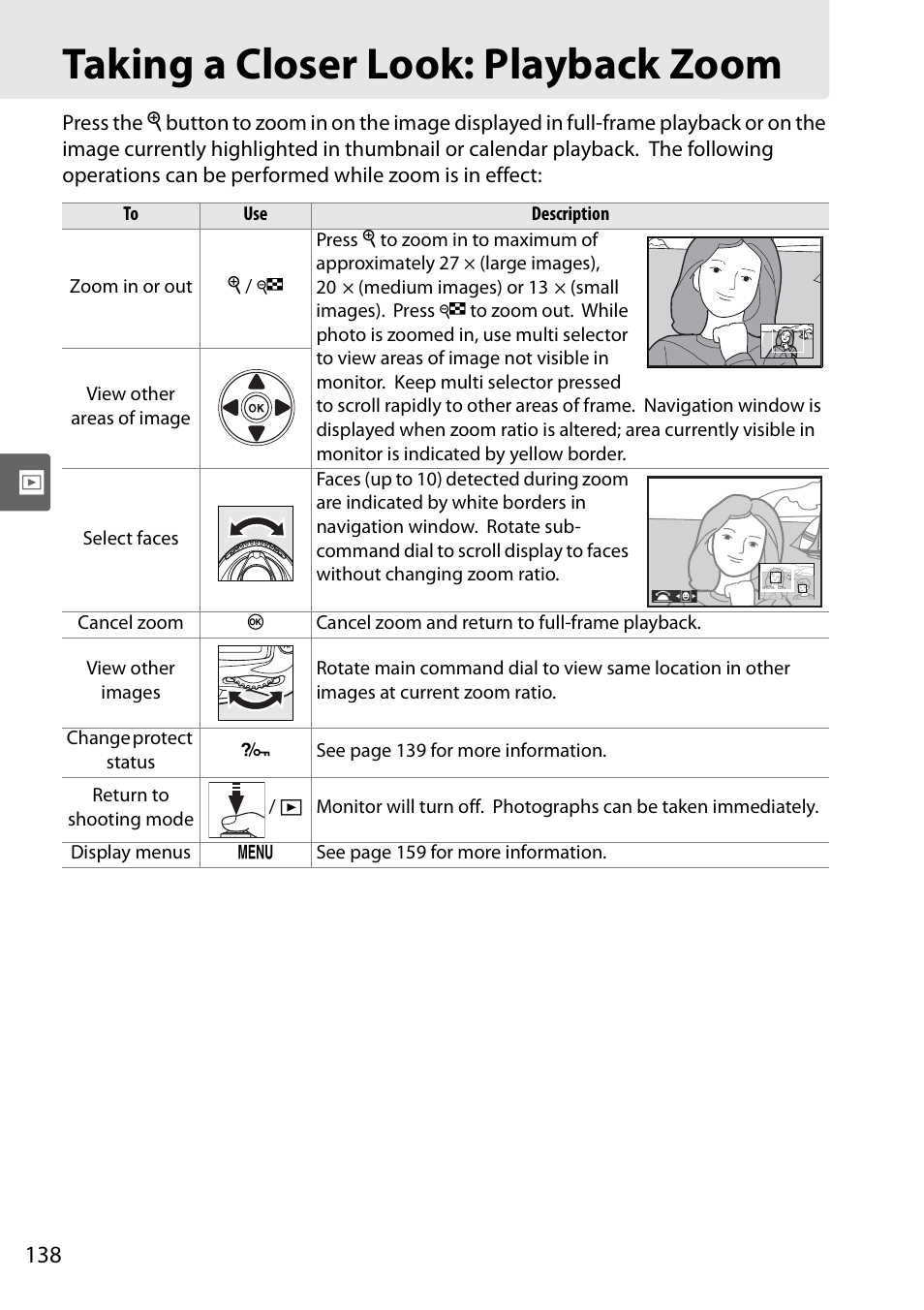 Taking a closer look: playback zoom | Nikon D90 User Manual | Page 158 / 300