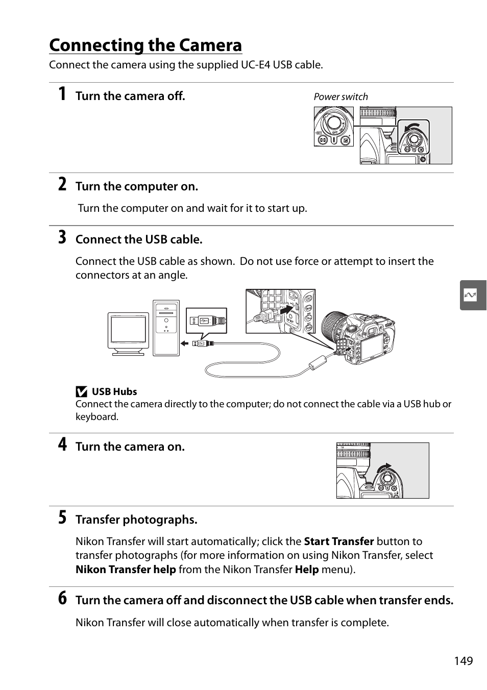 Connecting the camera | Nikon D90 User Manual | Page 169 / 300