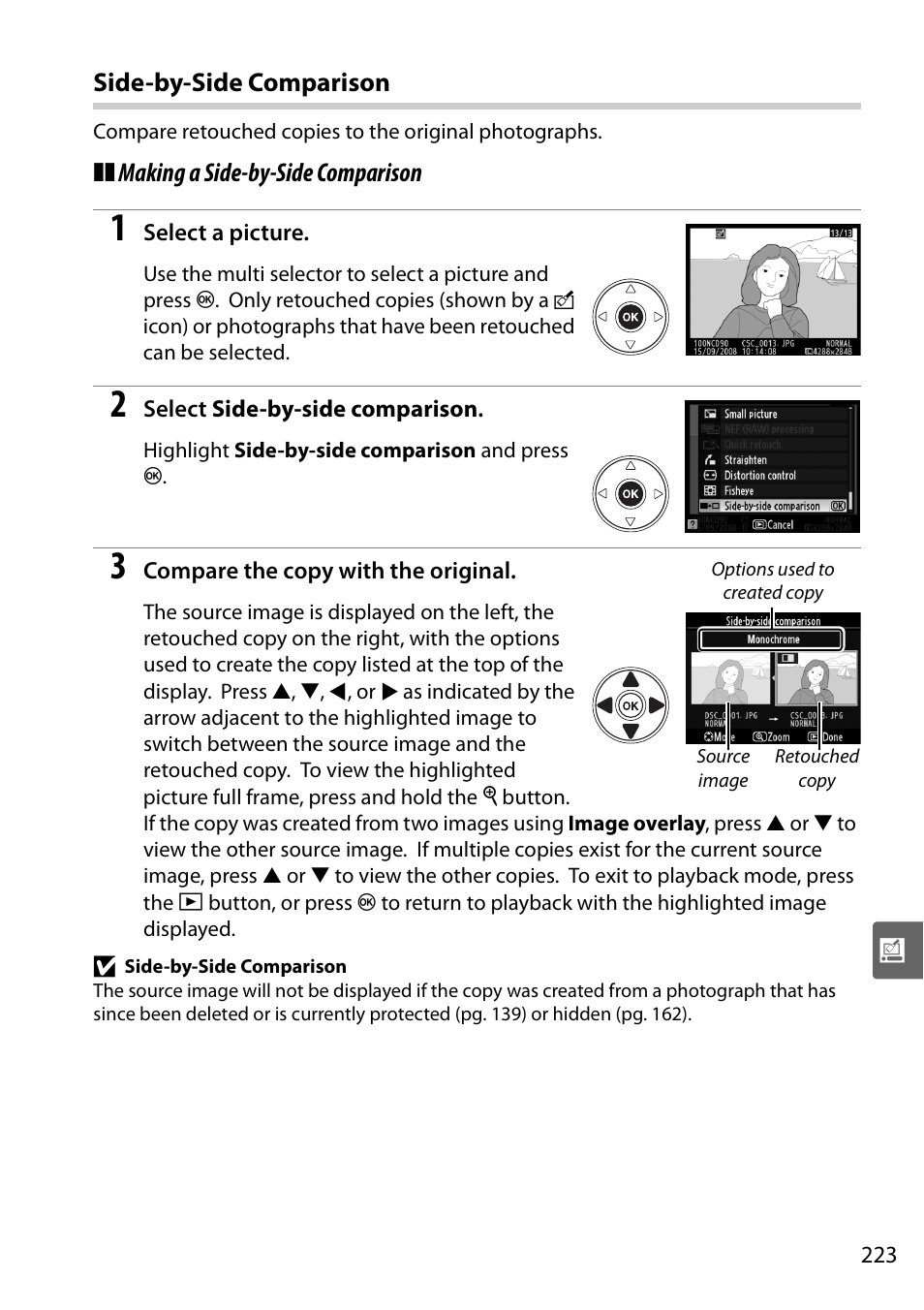 Side-by-side comparison | Nikon D90 User Manual | Page 243 / 300