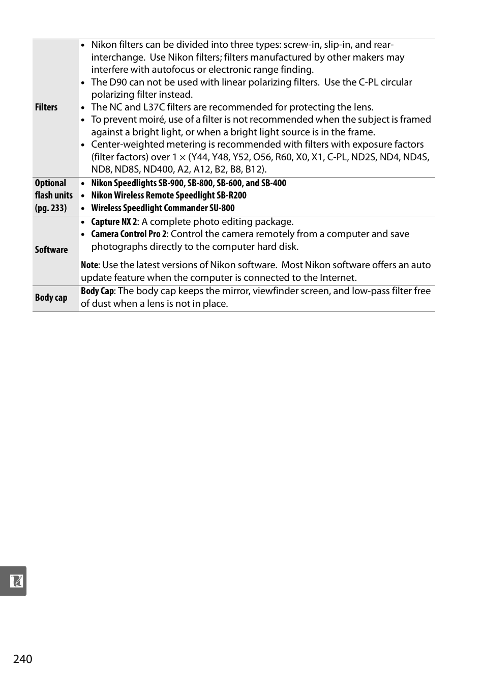 Nikon D90 User Manual | Page 260 / 300