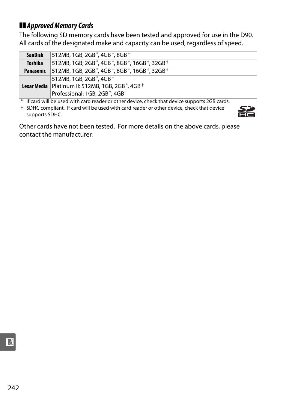 Nikon D90 User Manual | Page 262 / 300