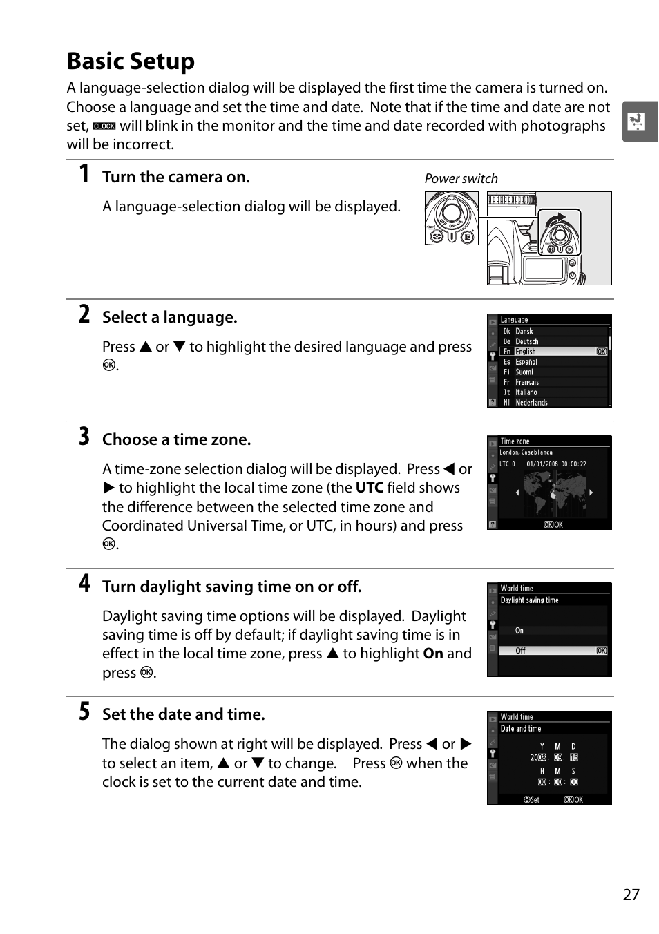 Basic setup | Nikon D90 User Manual | Page 47 / 300