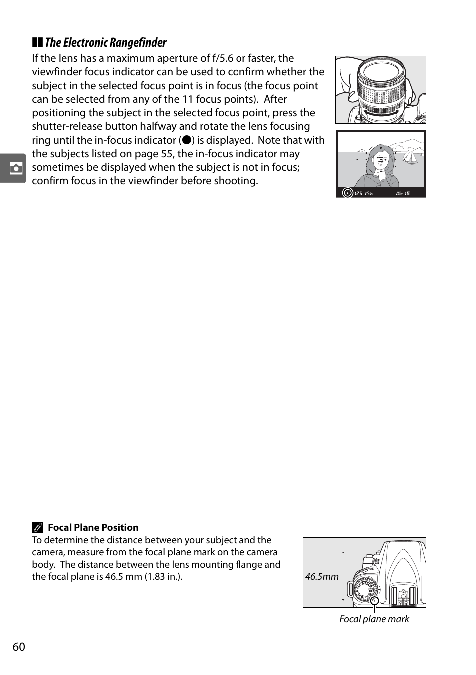 The electronic rangefinder | Nikon D90 User Manual | Page 80 / 300