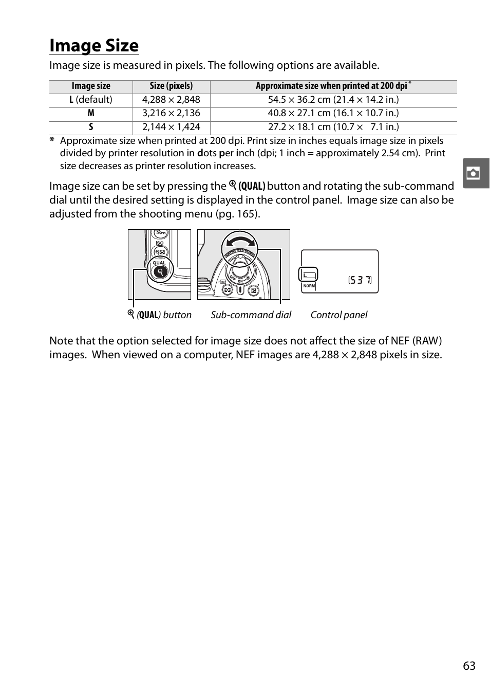 Image size | Nikon D90 User Manual | Page 83 / 300