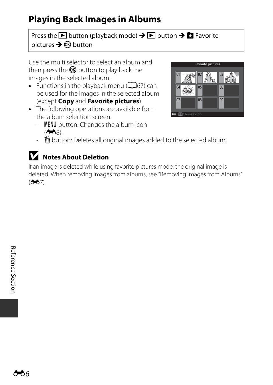 Playing back images in albums | Nikon AW120 User Manual | Page 134 / 270