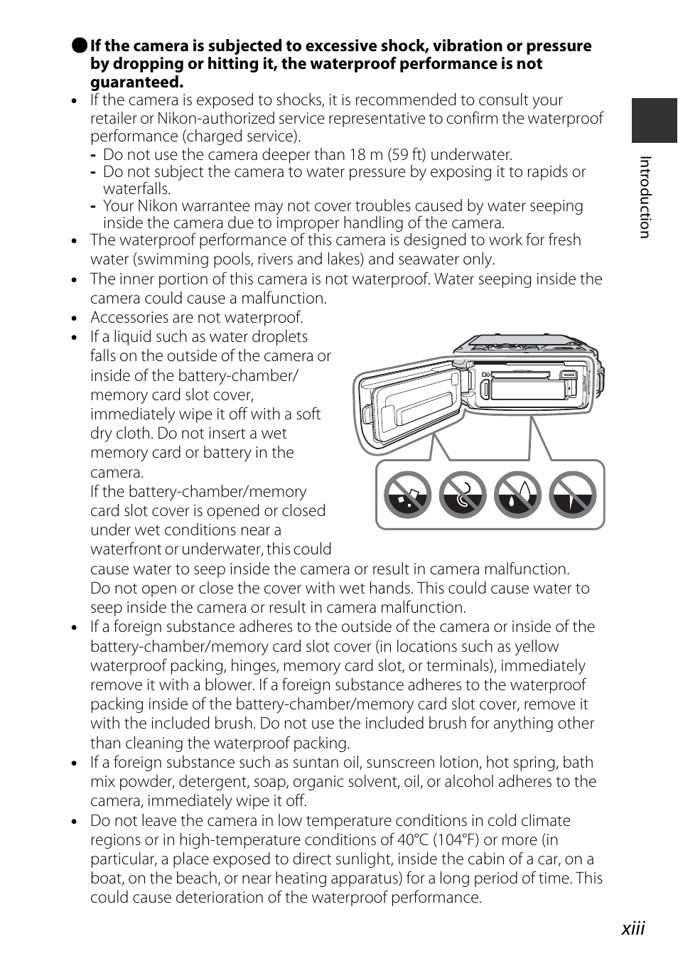 Xiii | Nikon AW120 User Manual | Page 15 / 270