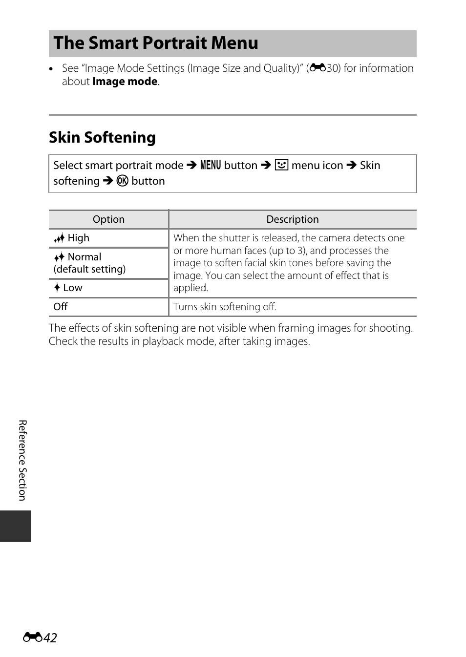 The smart portrait menu, Skin softening | Nikon AW120 User Manual | Page 170 / 270