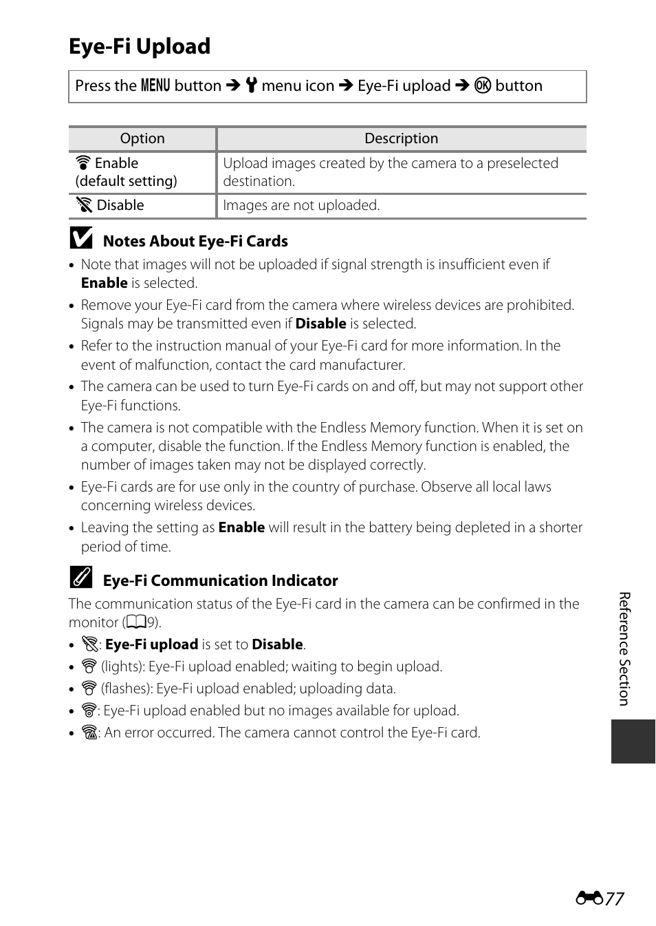 Eye-fi upload | Nikon AW120 User Manual | Page 205 / 270