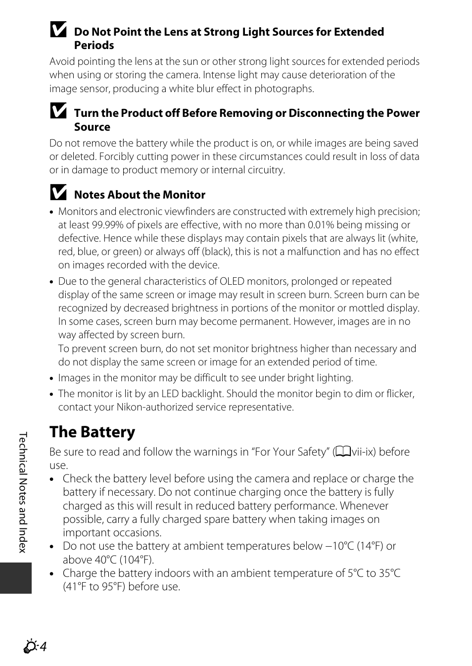 The battery | Nikon AW120 User Manual | Page 234 / 270