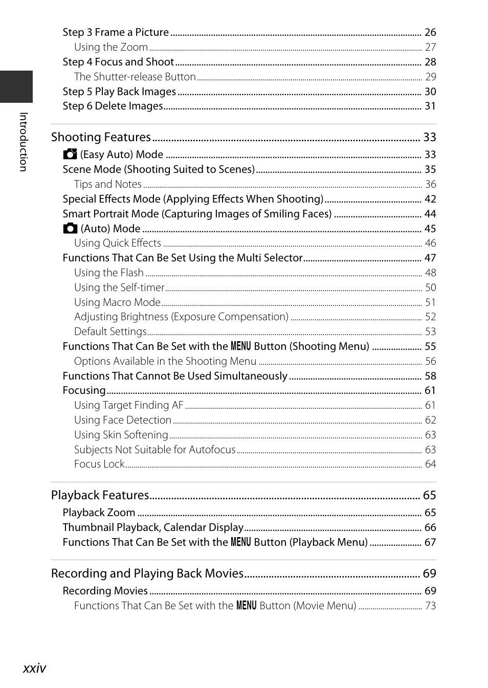 Xxiv | Nikon AW120 User Manual | Page 26 / 270