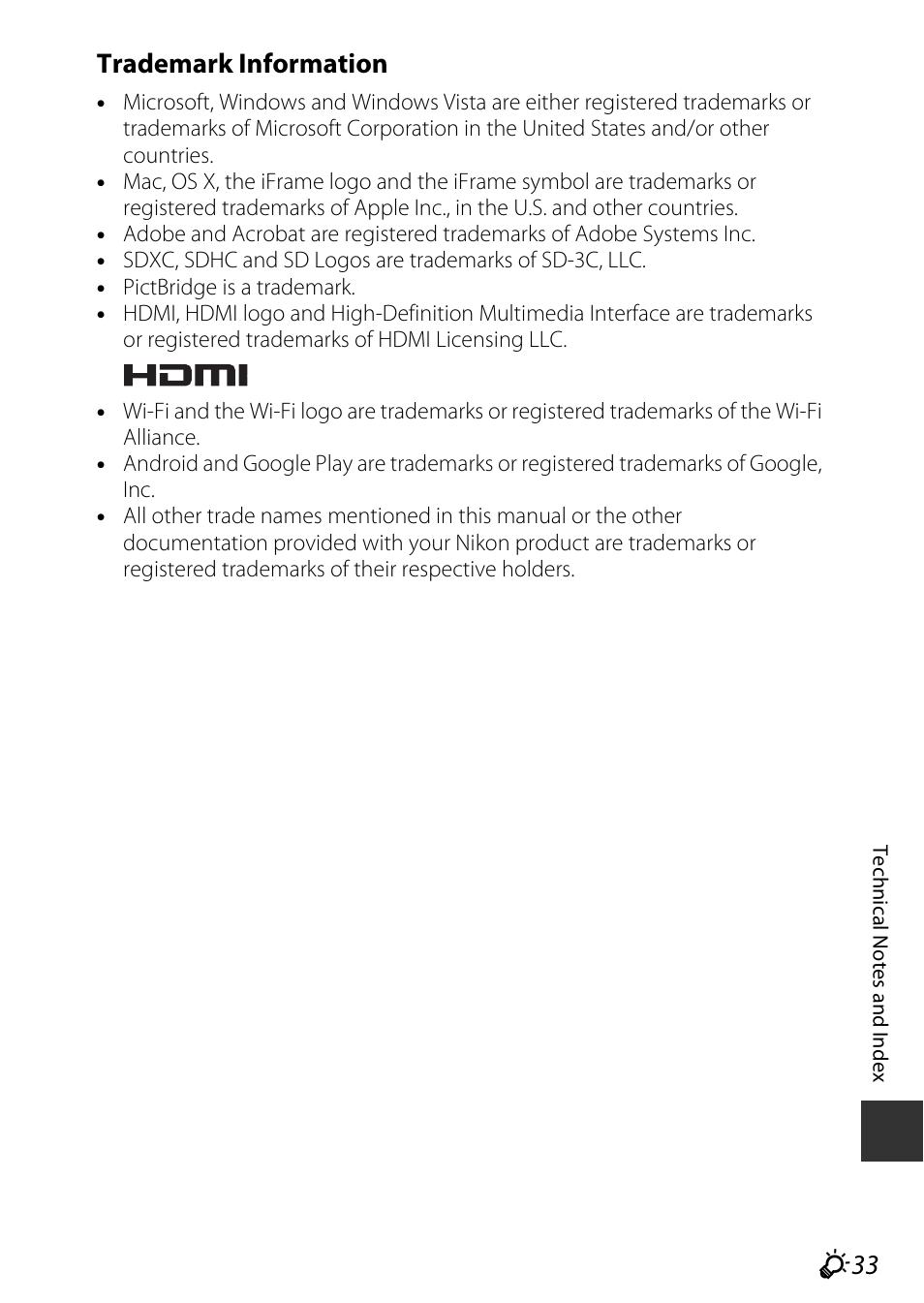 Trademark information | Nikon AW120 User Manual | Page 263 / 270