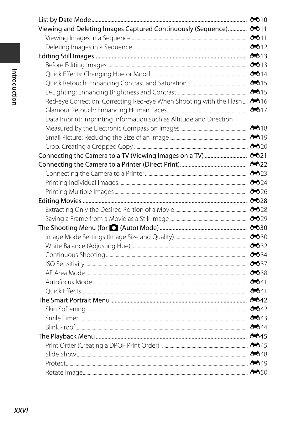 Xxvi | Nikon AW120 User Manual | Page 28 / 270