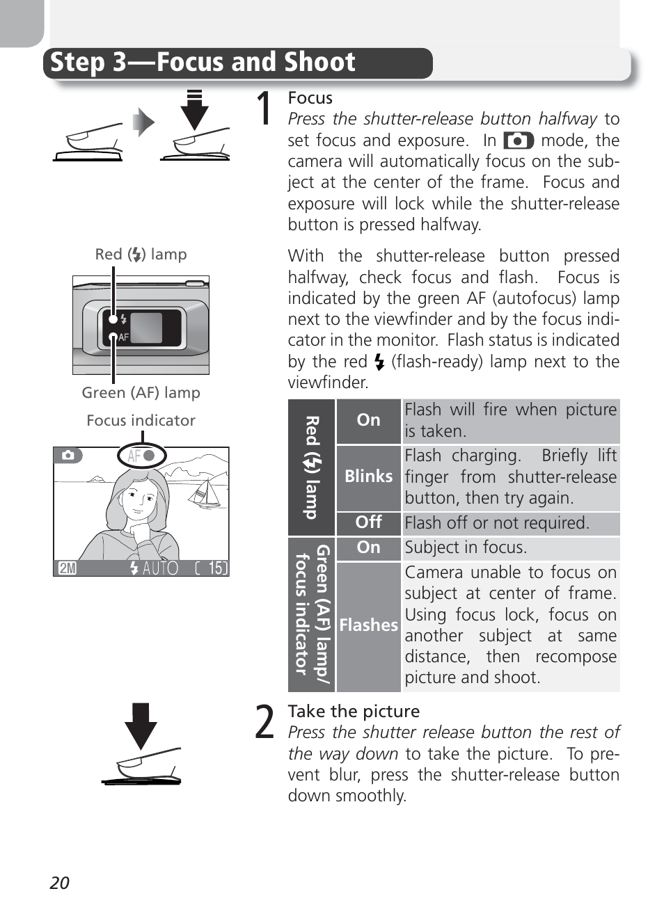 Step 3 — focus and shoot | Nikon 2100 User Manual | Page 30 / 104