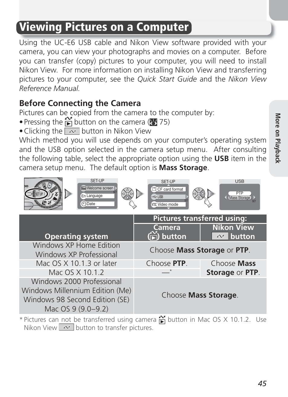 Viewing pictures on a computer, Before connecting the camera | Nikon 2100 User Manual | Page 55 / 104