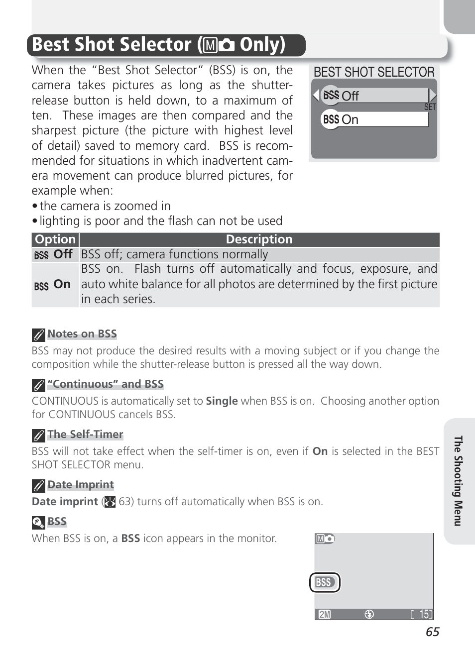 Best shot selector, Best shot selector ( only) | Nikon 2100 User Manual | Page 75 / 104