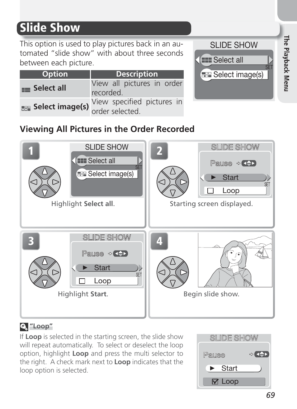 Slide show | Nikon 2100 User Manual | Page 79 / 104