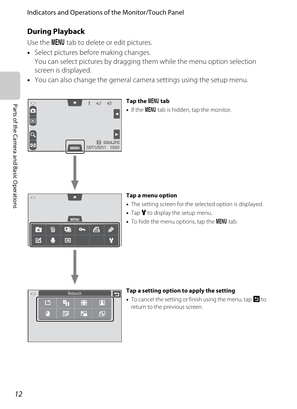 During playback | Nikon S100 User Manual | Page 30 / 236