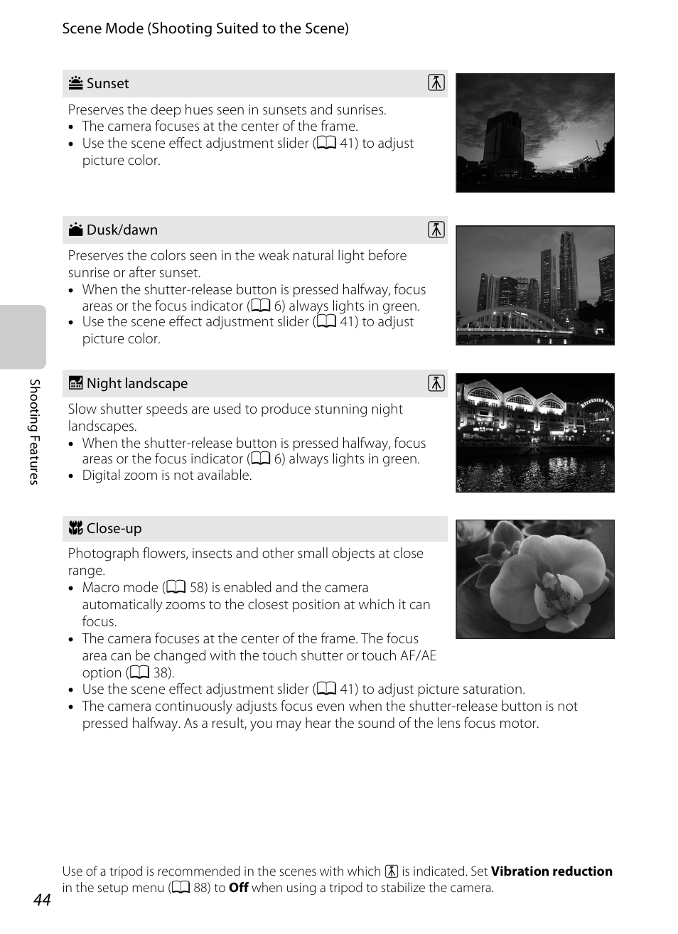 A 44, A 44) | Nikon S100 User Manual | Page 62 / 236