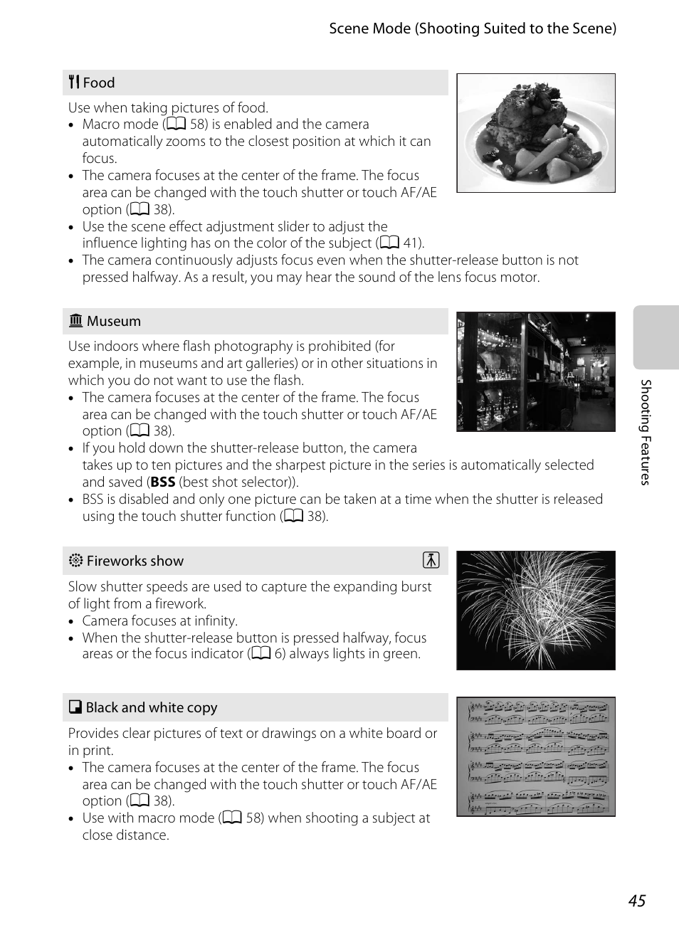 A 45, A 45) | Nikon S100 User Manual | Page 63 / 236