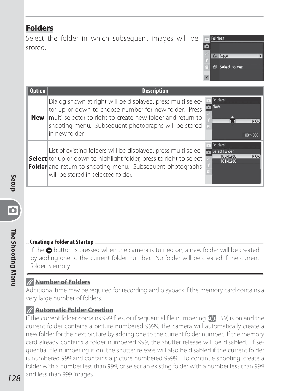 Folders | Nikon D200 User Manual | Page 138 / 221