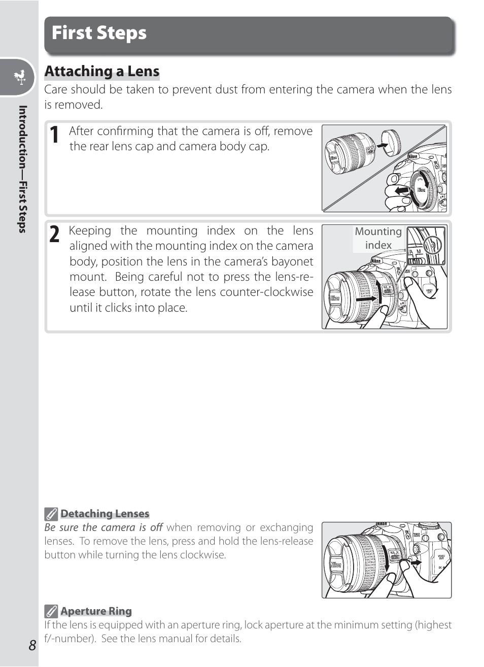 First steps | Nikon D200 User Manual | Page 18 / 221