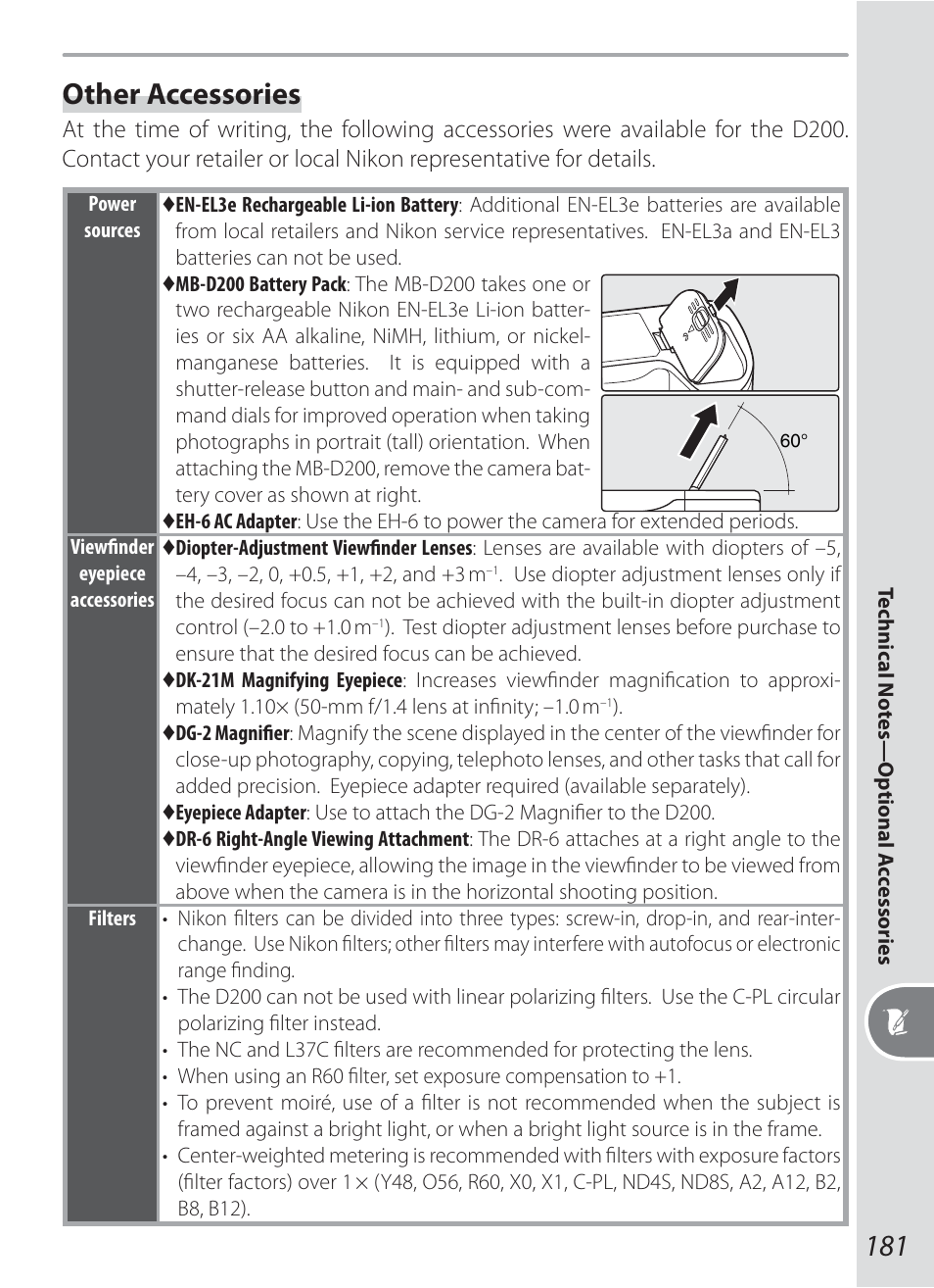 Other accessories | Nikon D200 User Manual | Page 191 / 221